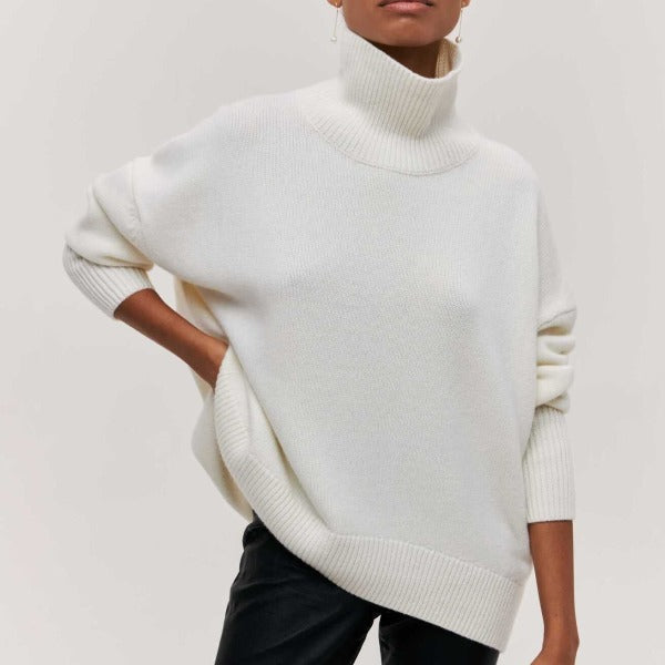 Wilhelma | Lässiger Rollkragenpullover mit geripptem Kragen und Saum