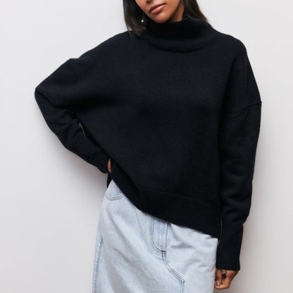 Wilhelma | Lässiger Rollkragenpullover mit geripptem Kragen und Saum