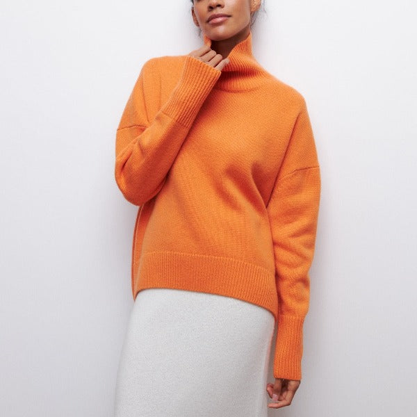 Wilhelma | Lässiger Rollkragenpullover mit geripptem Kragen und Saum