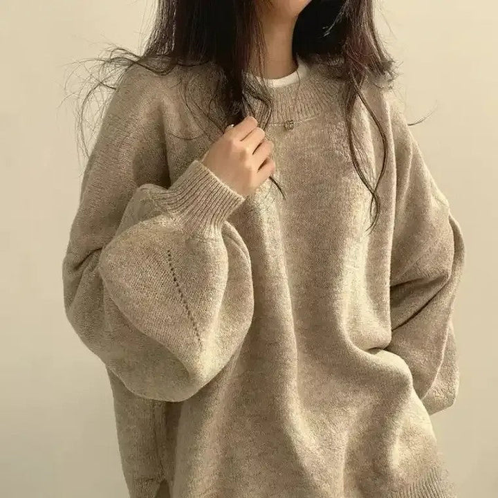Dorle | Pullover mit Ballonärmeln und Rundhalsausschnitt