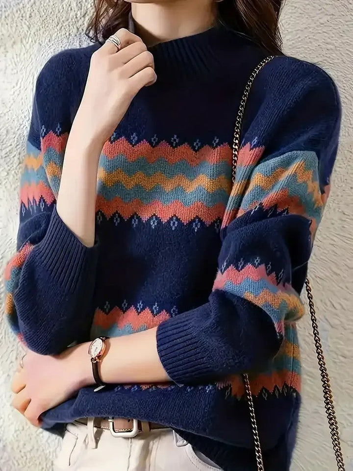 Lise-Minna | Rollkragenpullover mit Zickzack-Muster