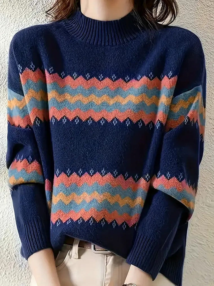 Lise-Minna | Rollkragenpullover mit Zickzack-Muster