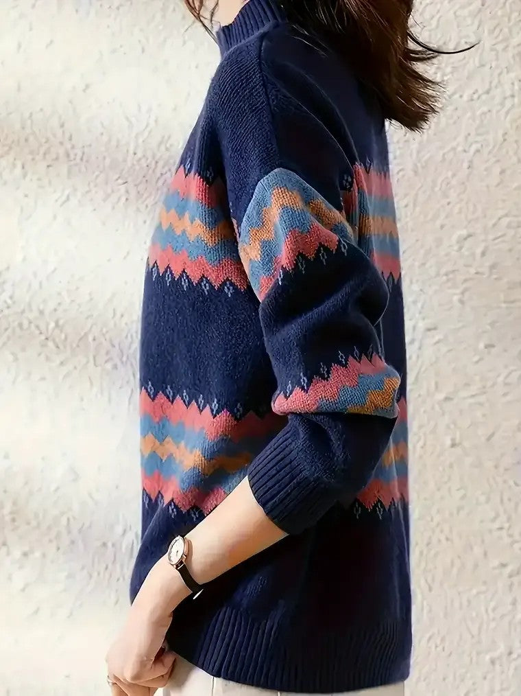 Lise-Minna | Rollkragenpullover mit Zickzack-Muster