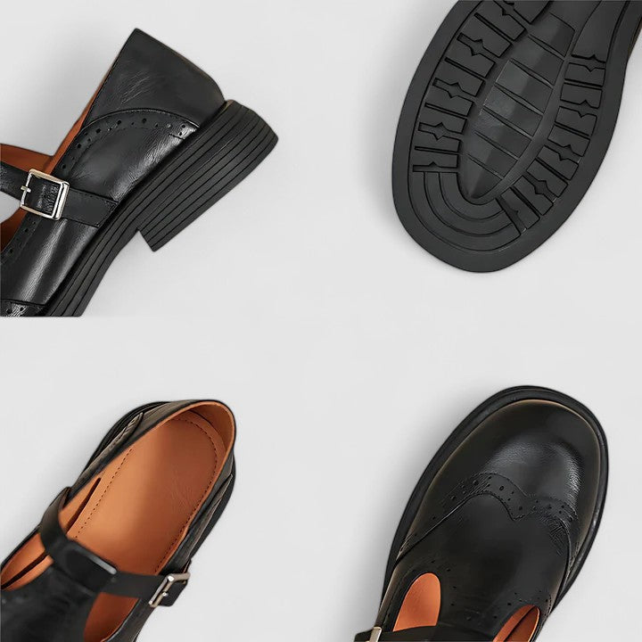 Anna-Kathrin | Klassische Richelieu-Schuhe mit Riemen