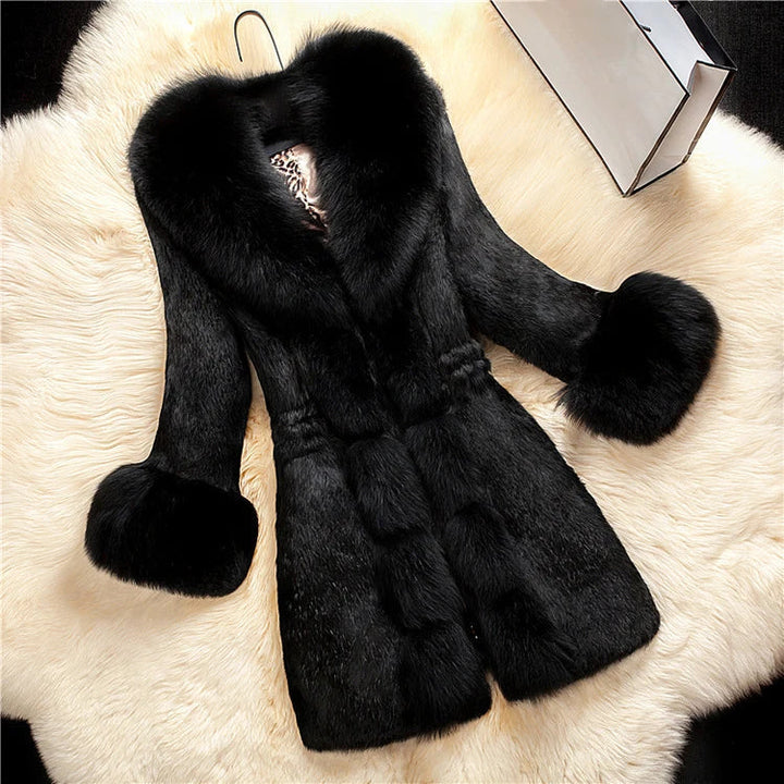 Corinna | Plüsch-Winterjacke mit elegantem Fellkragen