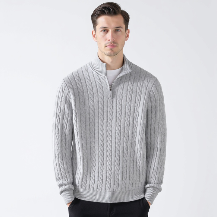Lukas | Klassischer Strickpullover mit Half-Zip