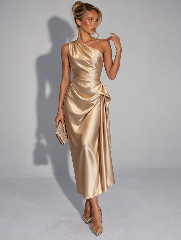 Gundel | One-Shoulder-Midikleid mit geraffter Taille