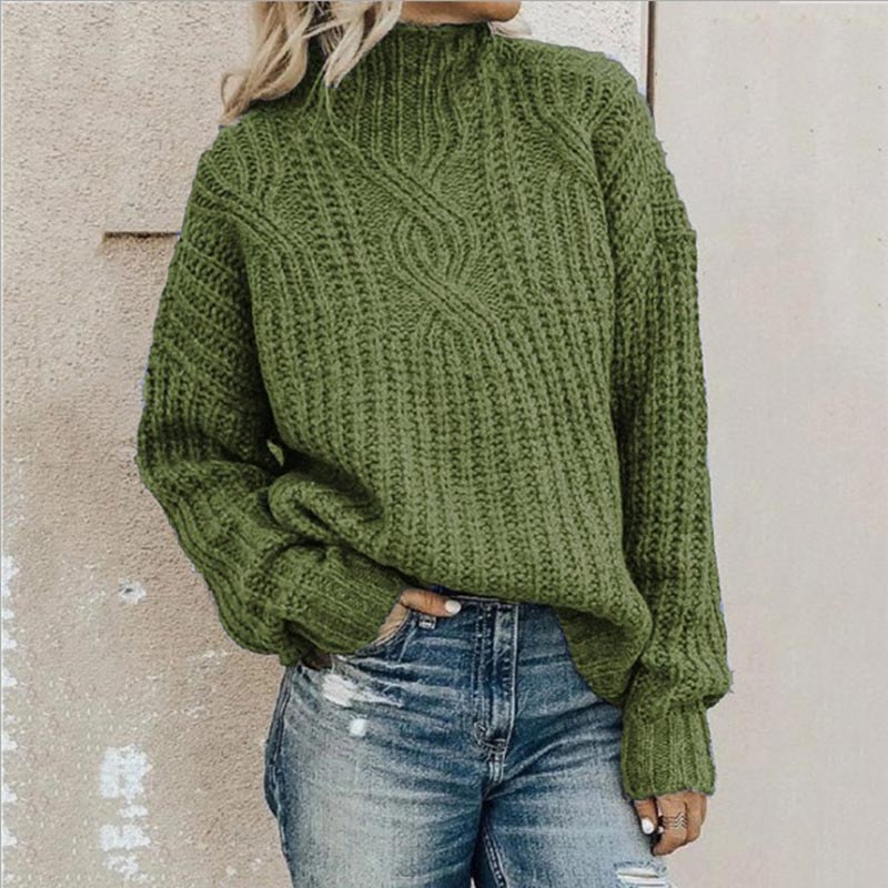 Gitta | Zopfstrick-Pullover mit kuscheligem Stehkragen