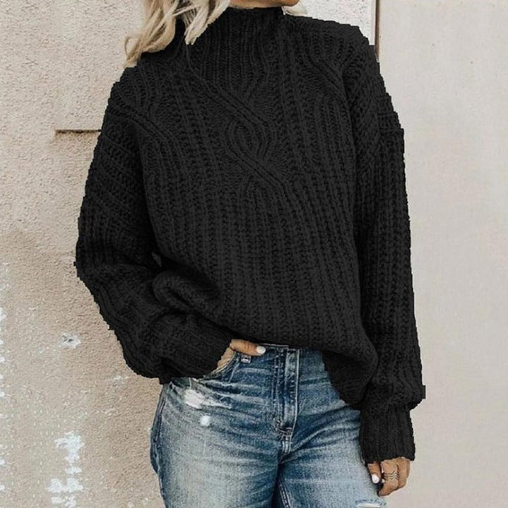 Gitta | Zopfstrick-Pullover mit kuscheligem Stehkragen