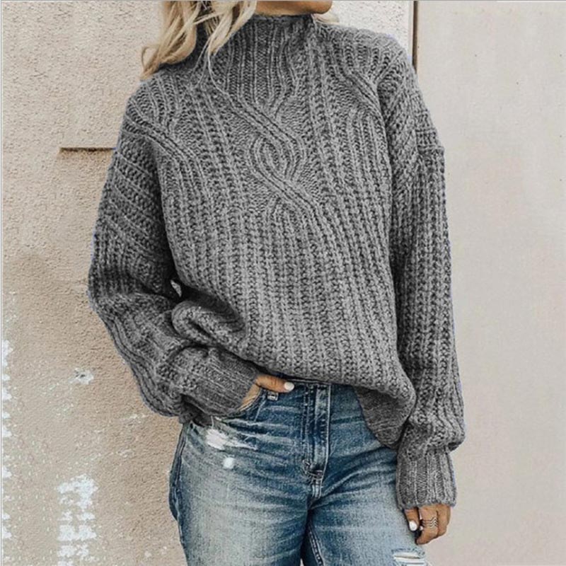 Gitta | Zopfstrick-Pullover mit kuscheligem Stehkragen