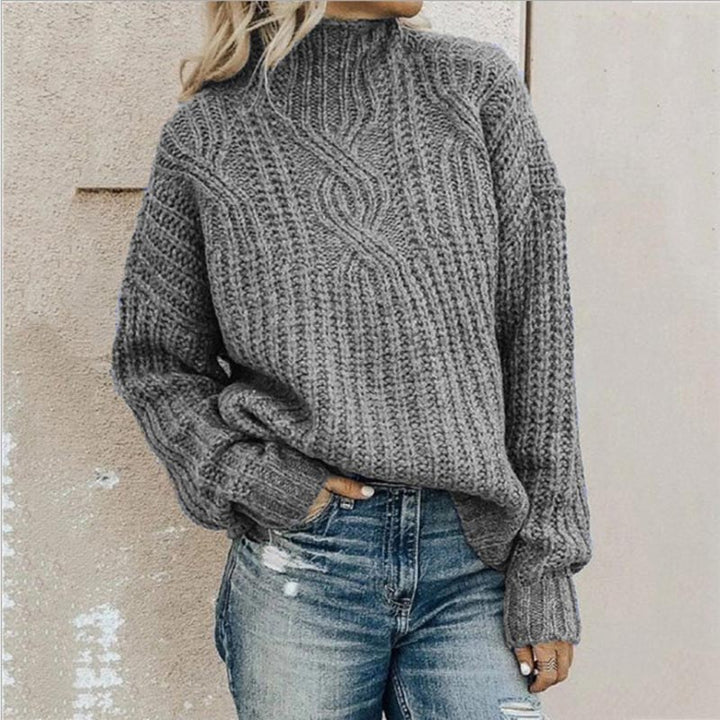 Gitta | Zopfstrick-Pullover mit kuscheligem Stehkragen