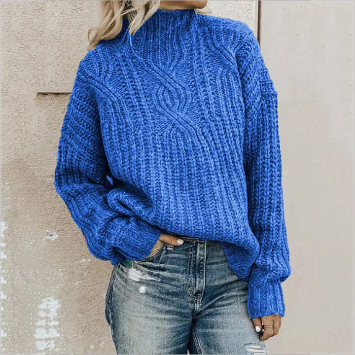 Gitta | Zopfstrick-Pullover mit kuscheligem Stehkragen