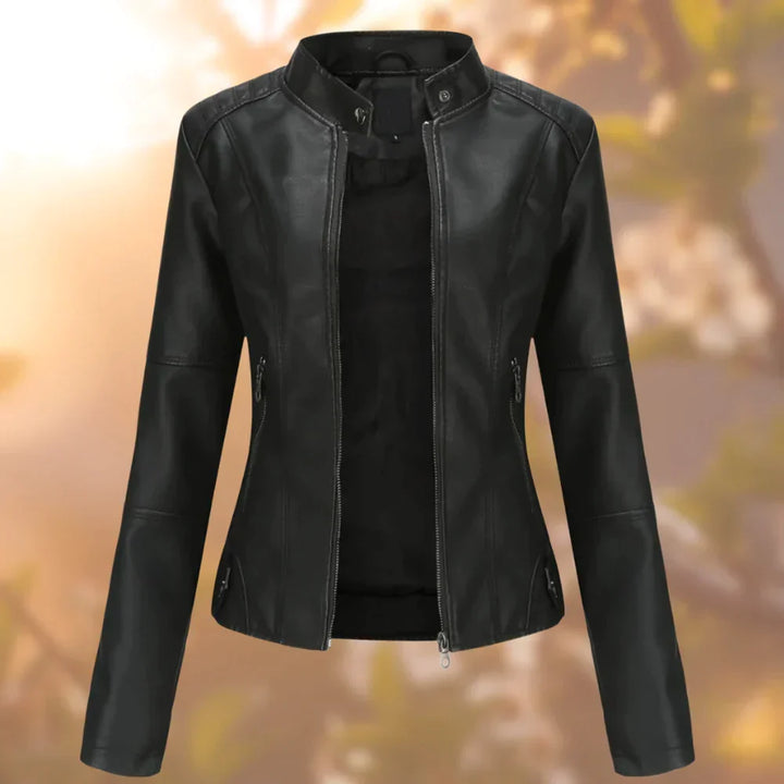 Sigrun | Lederjacke mit Stehkragen und praktischen Taschen