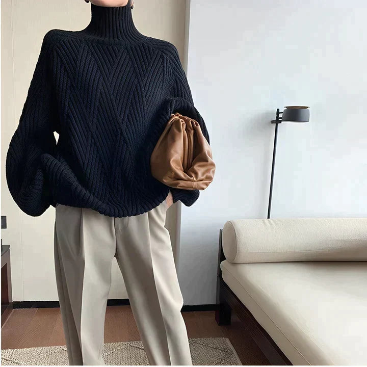 Saskia | Locker gestrickter Rollkragenpullover mit entspannter Silhouette