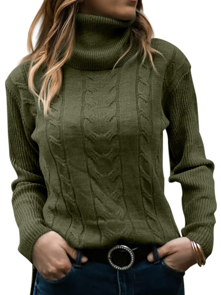 Konstantina | Rollkragenpullover mit Zopfmuster