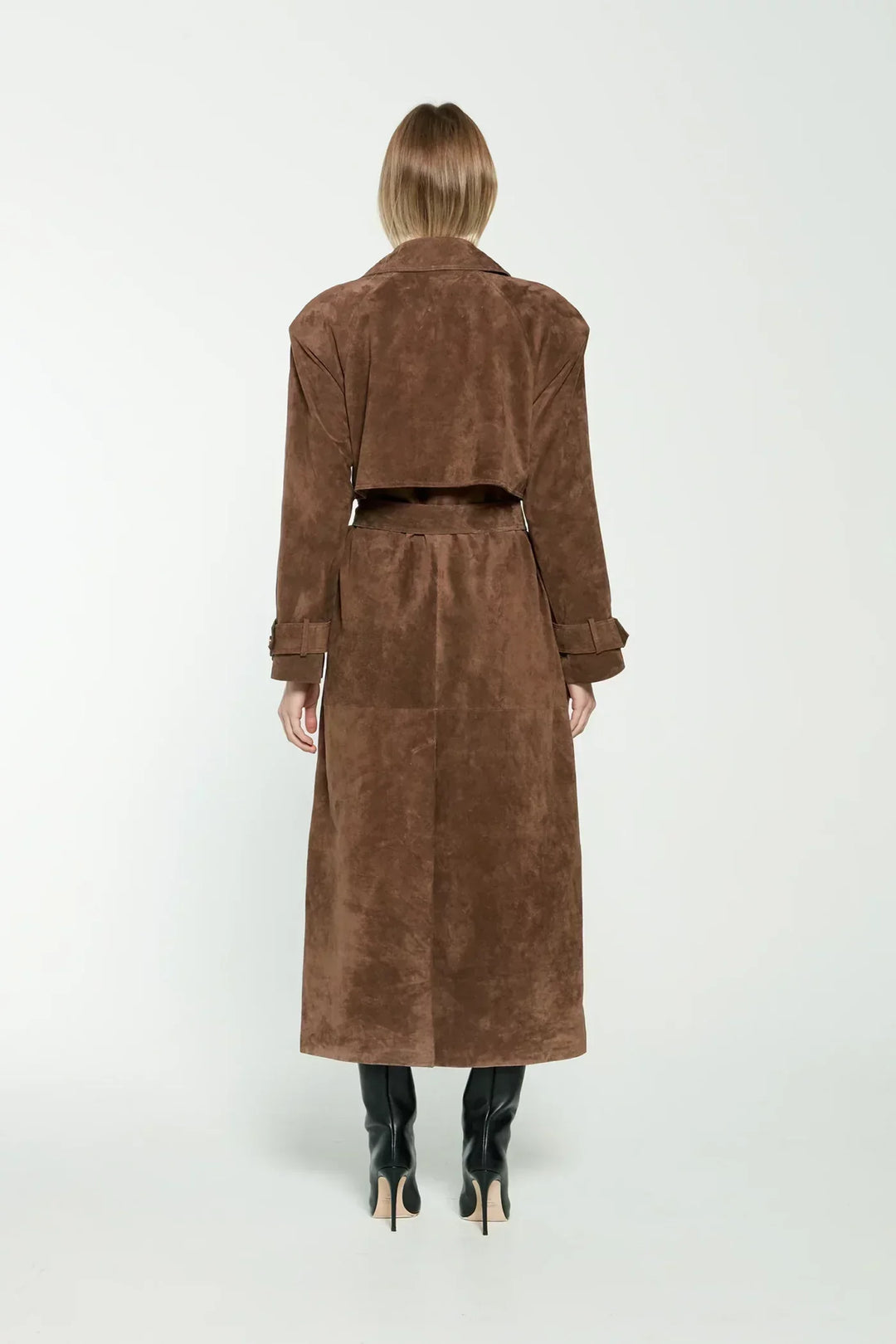 Lise-Luise | Eleganter langer Wildleder-Trenchcoat