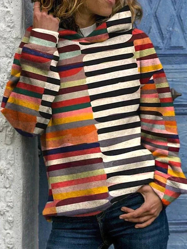 Ursula | Gestreifter Pullover mit kuscheliger Kapuze