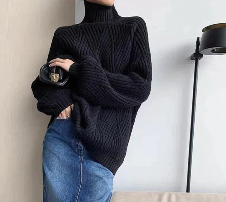 Saskia | Locker gestrickter Rollkragenpullover mit entspannter Silhouette