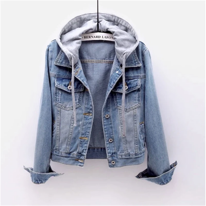 Lise-Maria | Jeansjacke mit Kapuze aus strapazierfähigem Denim