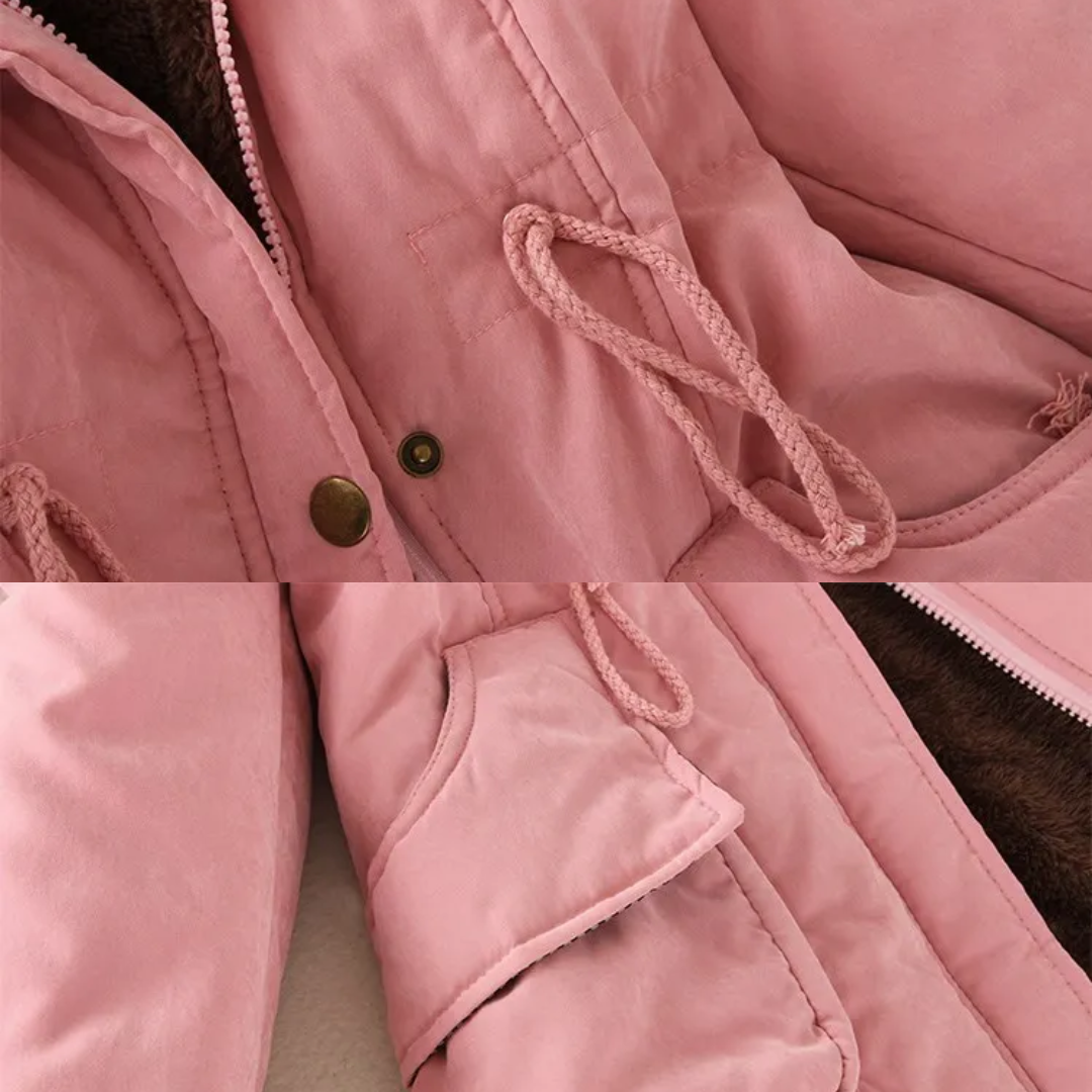 Frauke | Stretch-Winterjacke mit fellgefütterter Kapuze