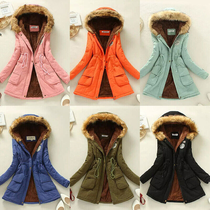 Frauke | Stretch-Winterjacke mit fellgefütterter Kapuze