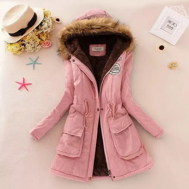 Frauke | Stretch-Winterjacke mit fellgefütterter Kapuze