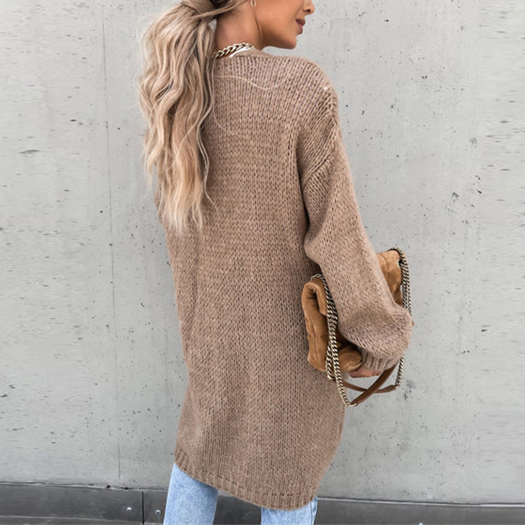 Grete-Gard | Lange Strickjacke mit offener Front