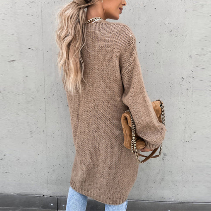 Grete-Gard | Lange Strickjacke mit offener Front