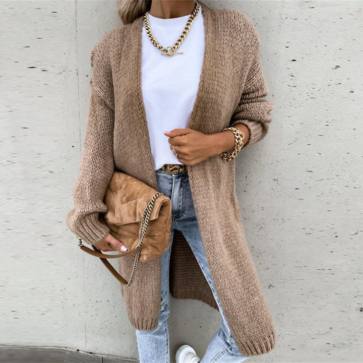 Grete-Gard | Lange Strickjacke mit offener Front