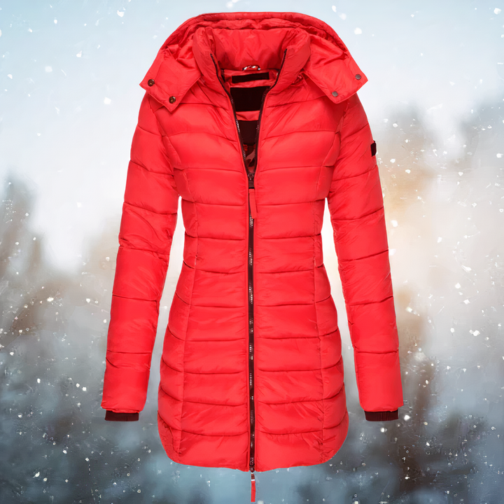 Veronika | Taillierte Winterjacke mit Kapuze und dickem, warmem Stoff