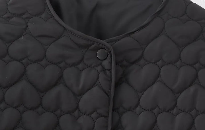 Ottilie | Winterjacke mit gestepptem Herzmuster und praktischen Taschen