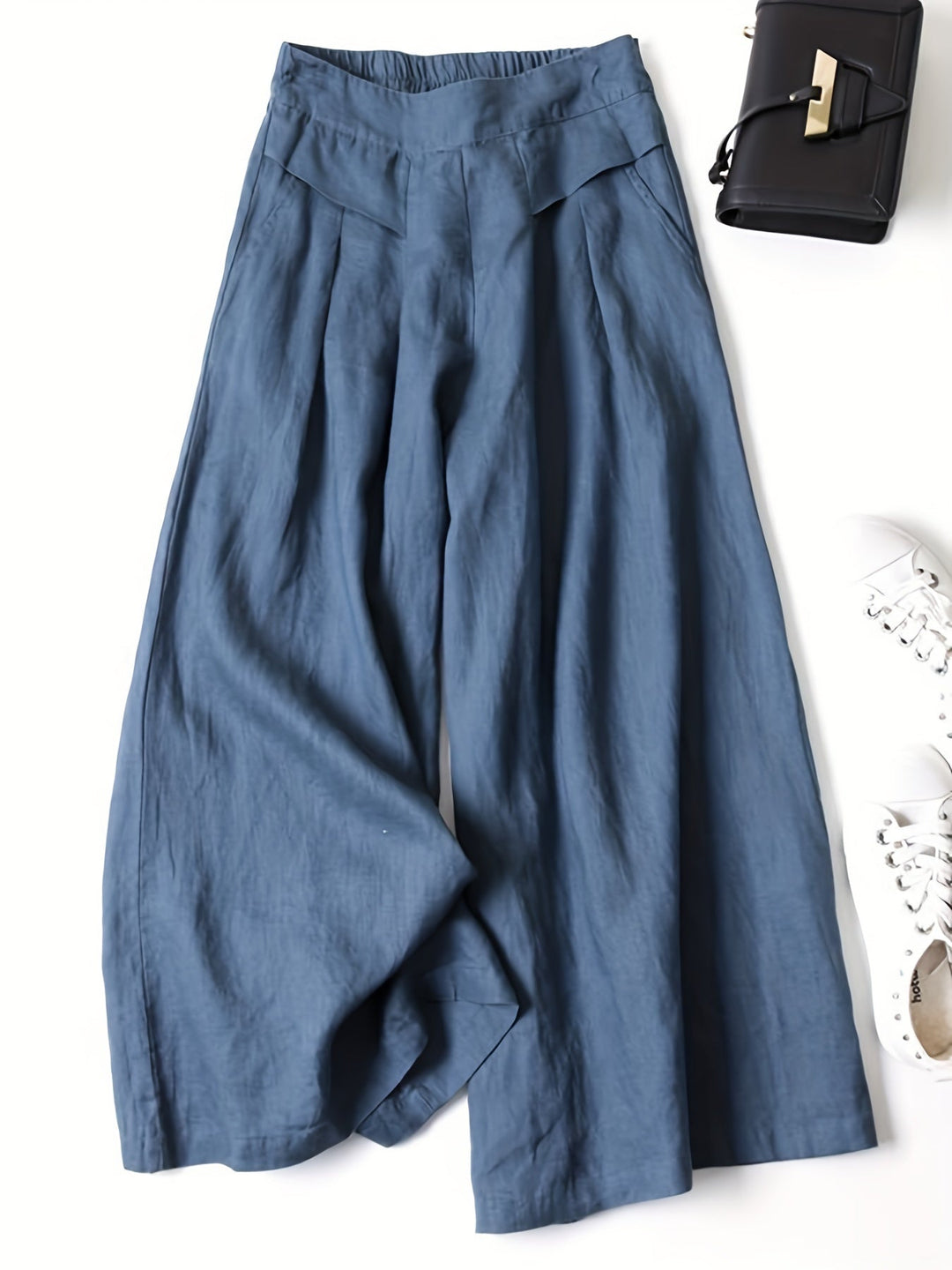 Chrissy | Leinenmix-Hose mit weitem Bein und elastischem Bund