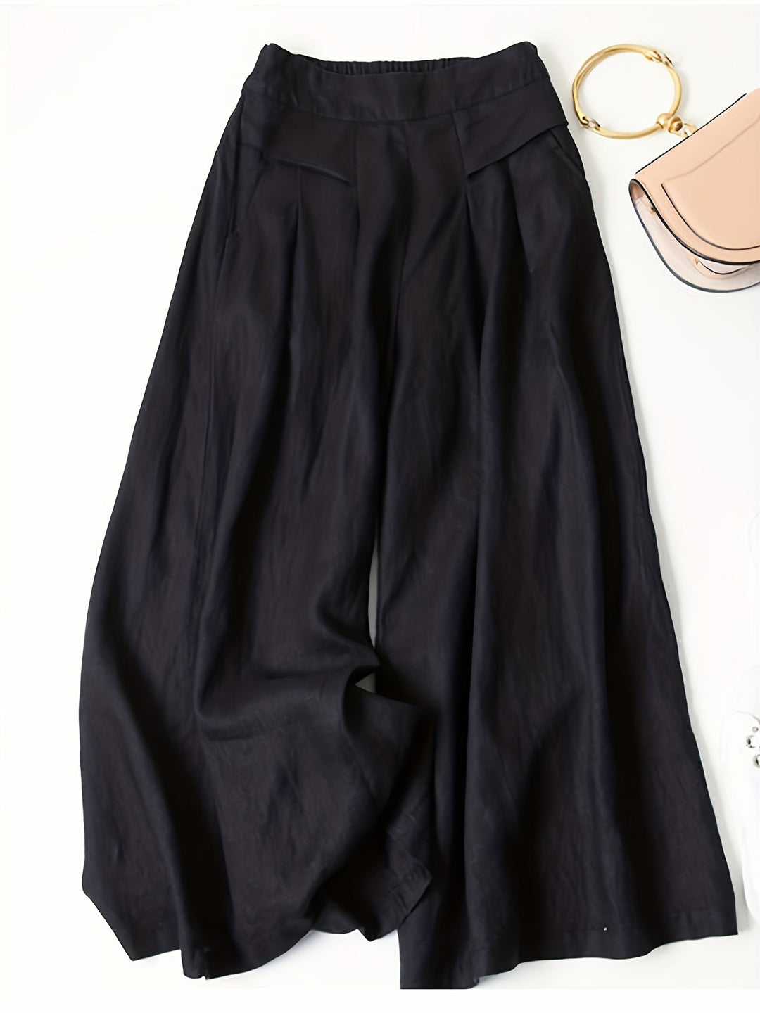 Chrissy | Leinenmix-Hose mit weitem Bein und elastischem Bund