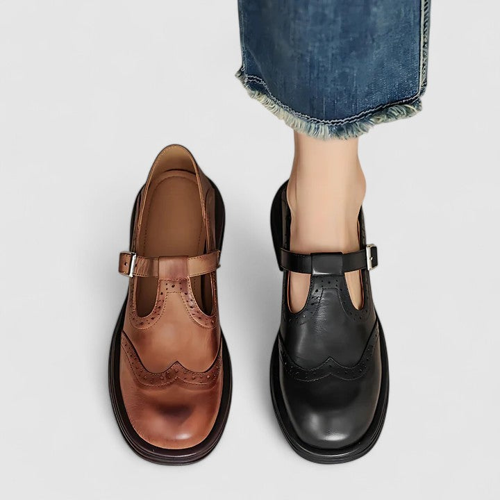 Anna-Kathrin | Klassische Richelieu-Schuhe mit Riemen