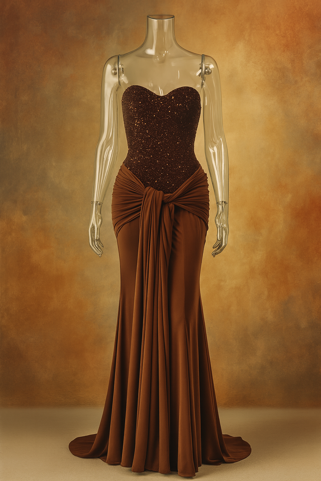 Ortrun | Trägerkleid in Satin-Optik mit V-Ausschnitt