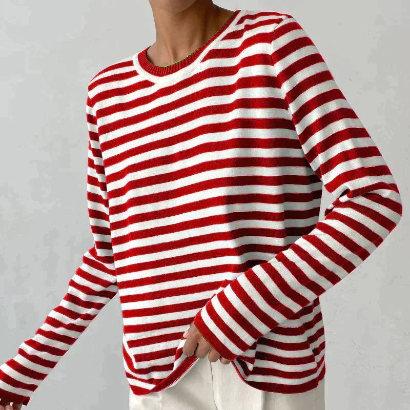 Fiona | Elegantes Langarmshirt mit Streifen (1 kaufen, 1 GRATIS dazu)