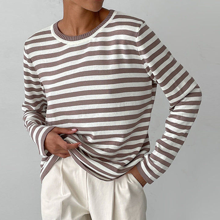 Fiona | Elegantes Langarmshirt mit Streifen (1 kaufen, 1 GRATIS dazu)
