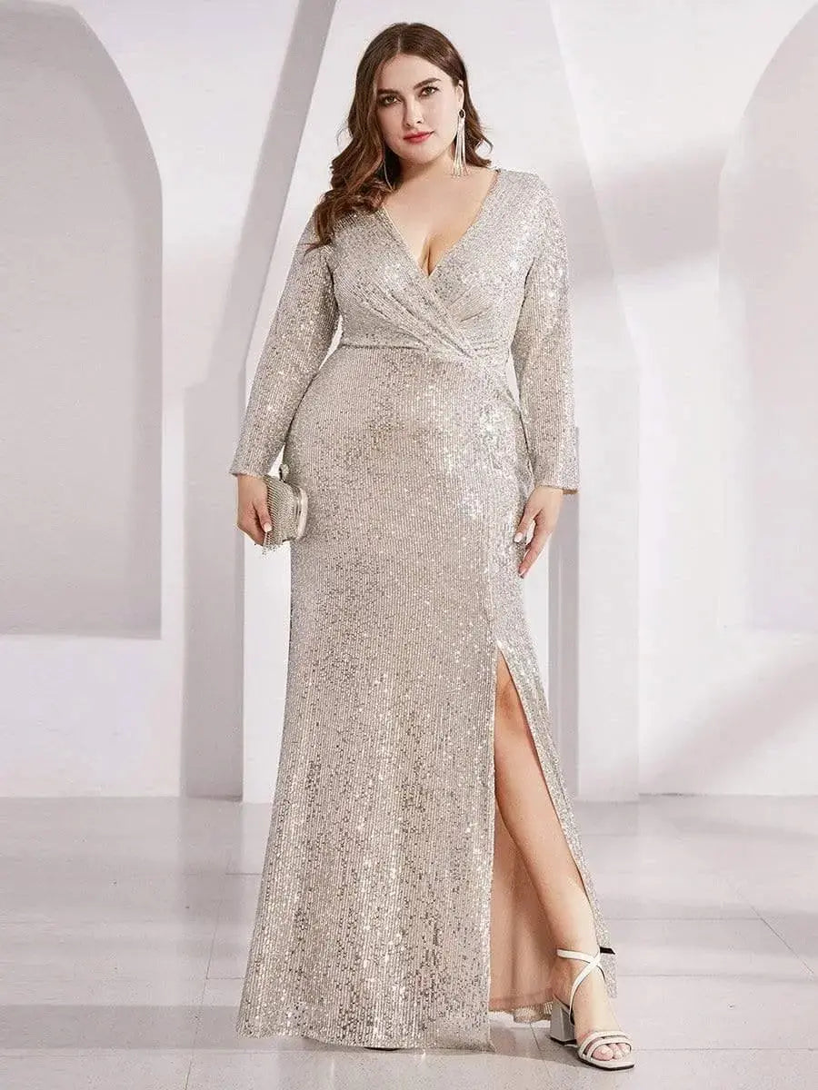 Gerburg | Pailletten-Abendkleid in Maxilänge