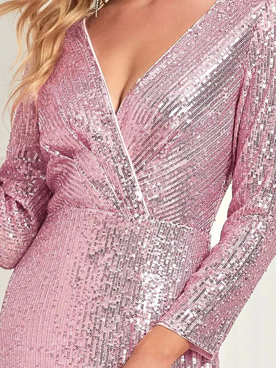 Gerburg | Pailletten-Abendkleid in Maxilänge