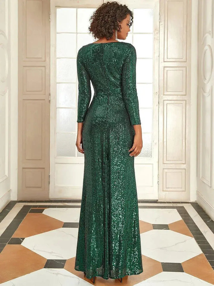 Gerburg | Pailletten-Abendkleid in Maxilänge