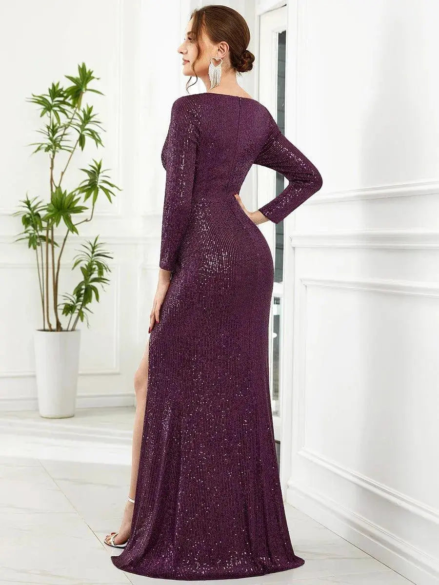 Gerburg | Pailletten-Abendkleid in Maxilänge
