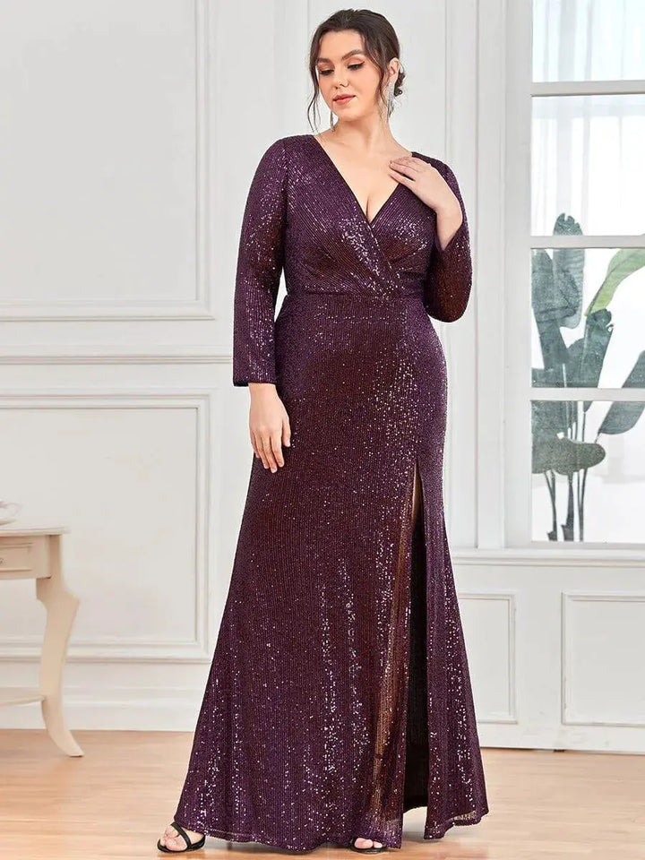 Gerburg | Pailletten-Abendkleid in Maxilänge
