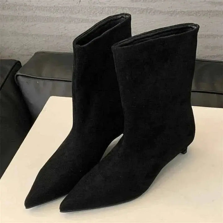 Ermlinde | Stiefeletten in Lederoptik mit Blockabsatz