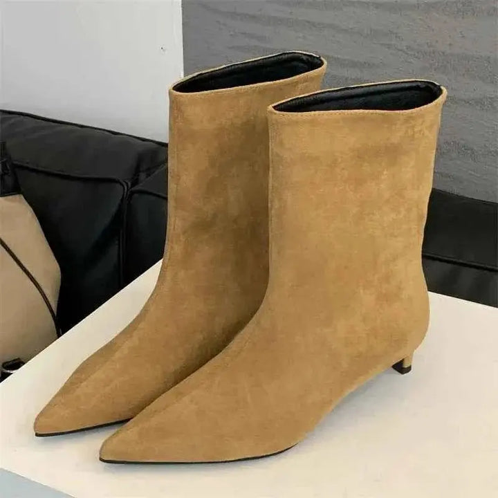 Ermlinde | Stiefeletten in Lederoptik mit Blockabsatz