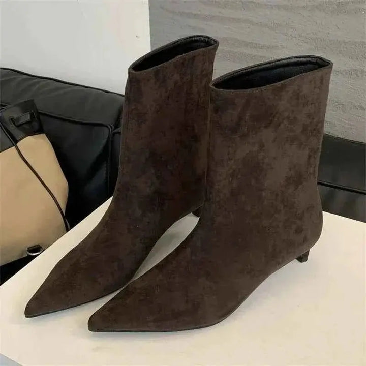 Ermlinde | Stiefeletten in Lederoptik mit Blockabsatz