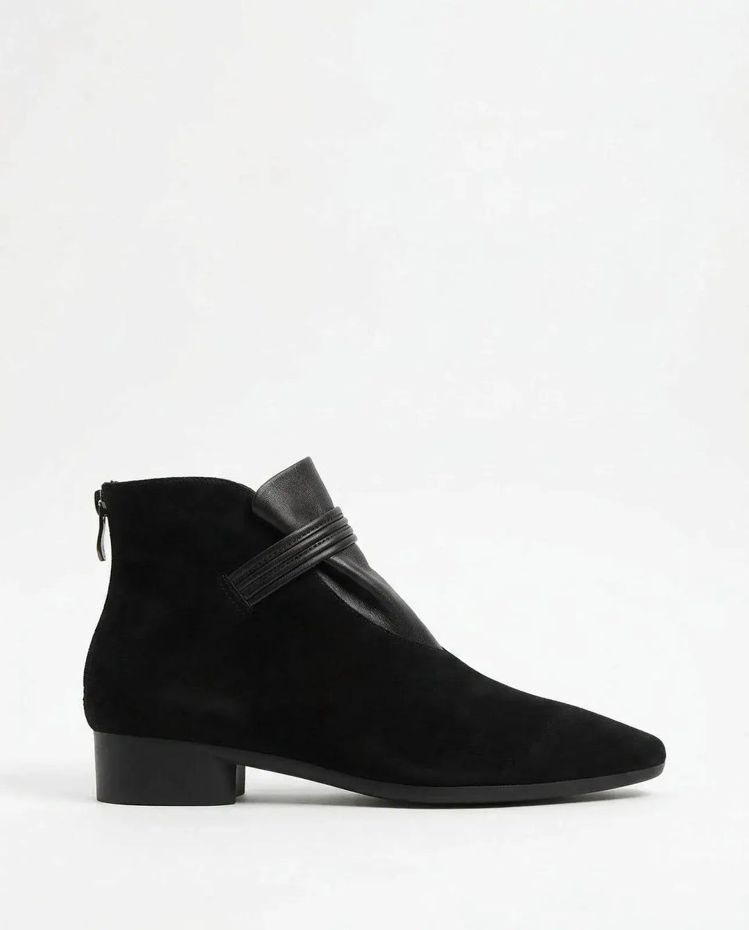 Berthild | Stiefeletten in Veloursoptik mit Innenreißverschluss