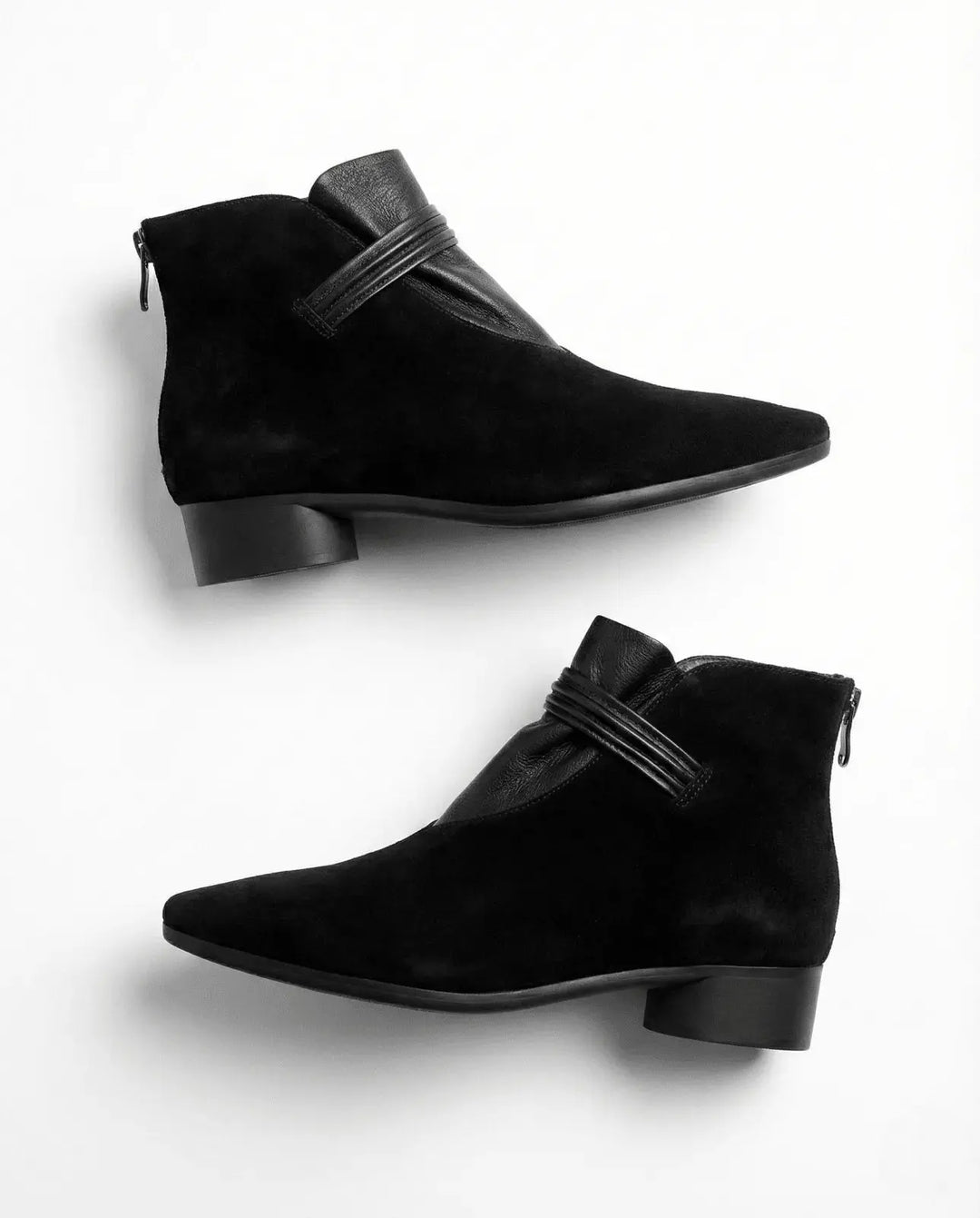 Berthild | Stiefeletten in Veloursoptik mit Innenreißverschluss