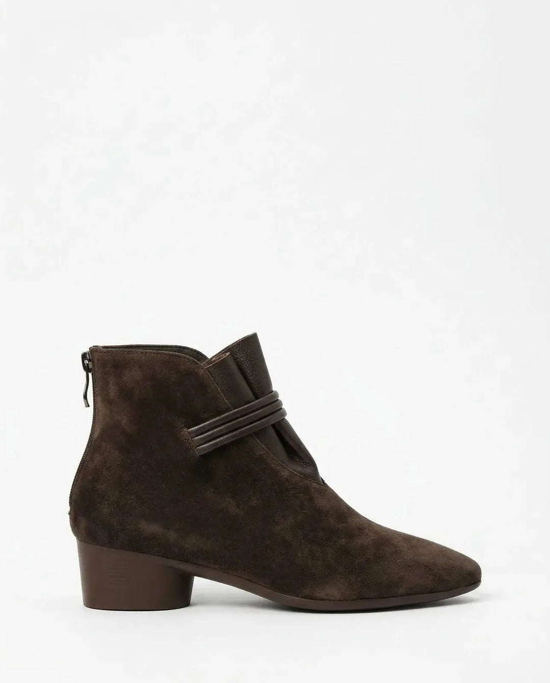 Berthild | Stiefeletten in Veloursoptik mit Innenreißverschluss