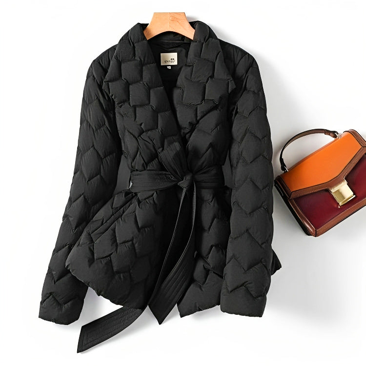 Margit | Puffer-Winterjacke mit Taillengürtel und warmer Isolierung