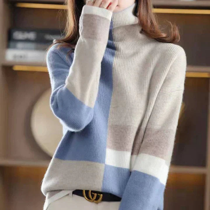 Rieke | Strickpullover mit dynamischem Colorblock-Muster